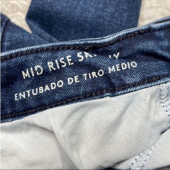 Universal thread Skinny Denim Jeans Raw Hem Distressed Dark busted knees - Picture 7 of 10